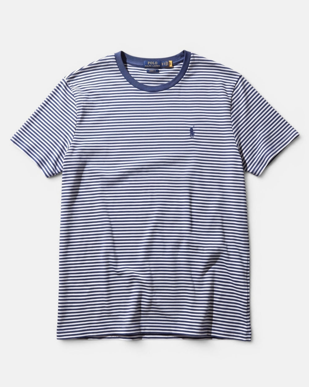 חולצת טי-שירט פסים כחול ים-לבן לוגו כחול ים Polo Ralph Lauren