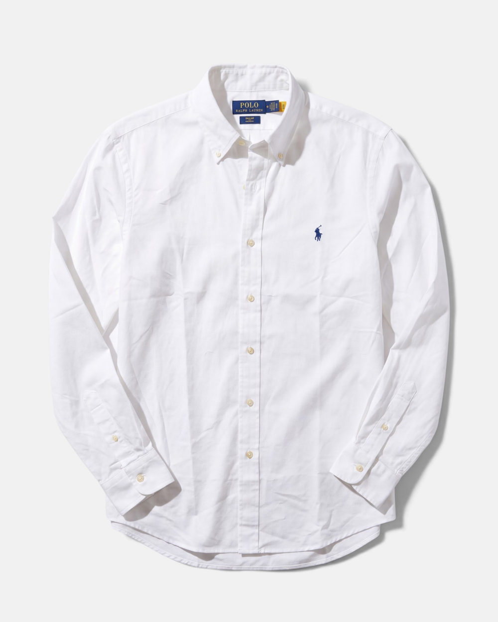 מכופתרת כותנה לבנה לוגו נייבי Polo Ralph Lauren