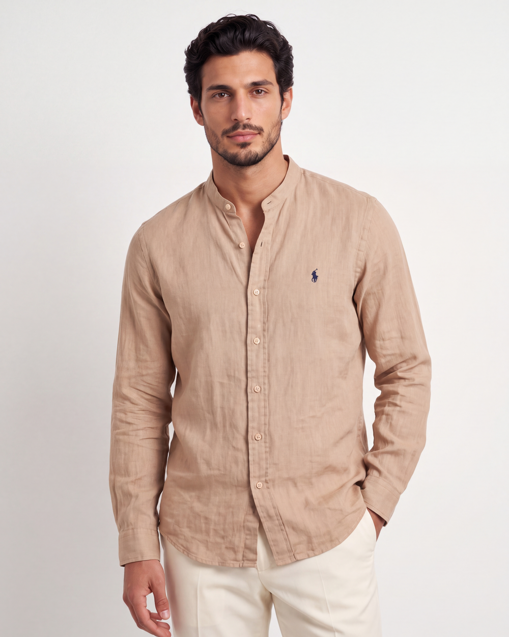 מכופתרת פשתן ב׳ז לוגו נייבי צאוורון סיני Polo Ralph Lauren
