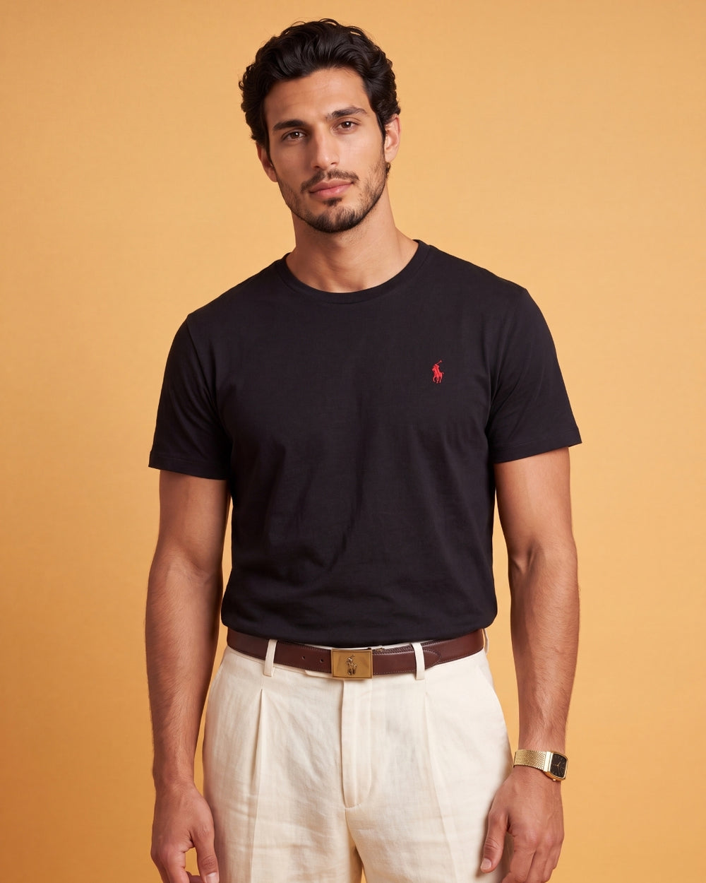 חולצת טי-שירט שחורה לוגו אדום Polo Ralph Lauren