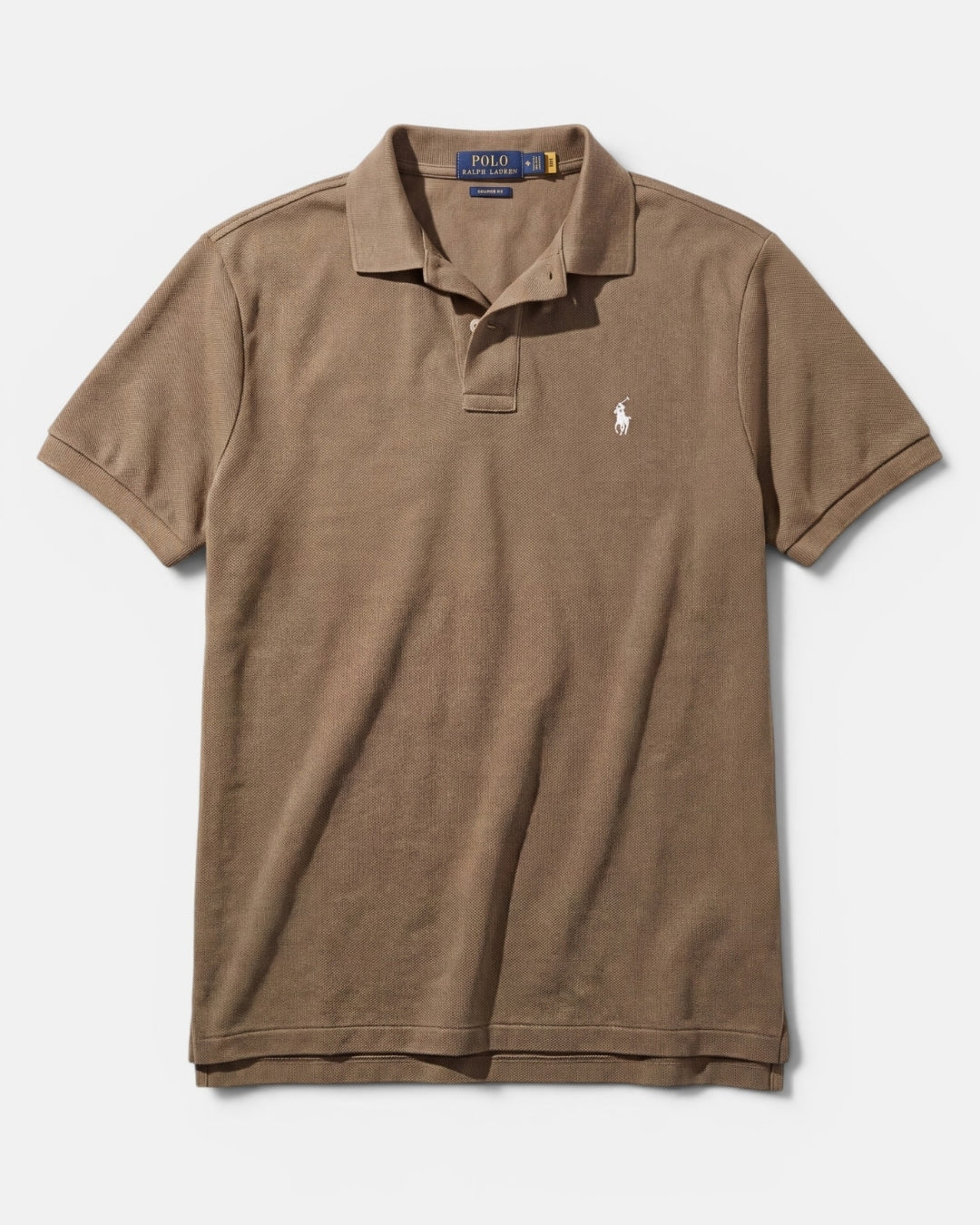 חולצת פולו בד פיקה חום ב׳ז לוגו לבן Polo Ralph Lauren