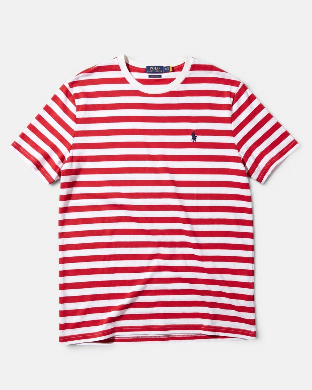 חולצת טי-שירט פסים אדום-לבן לוגו נייבי Polo Ralph Lauren