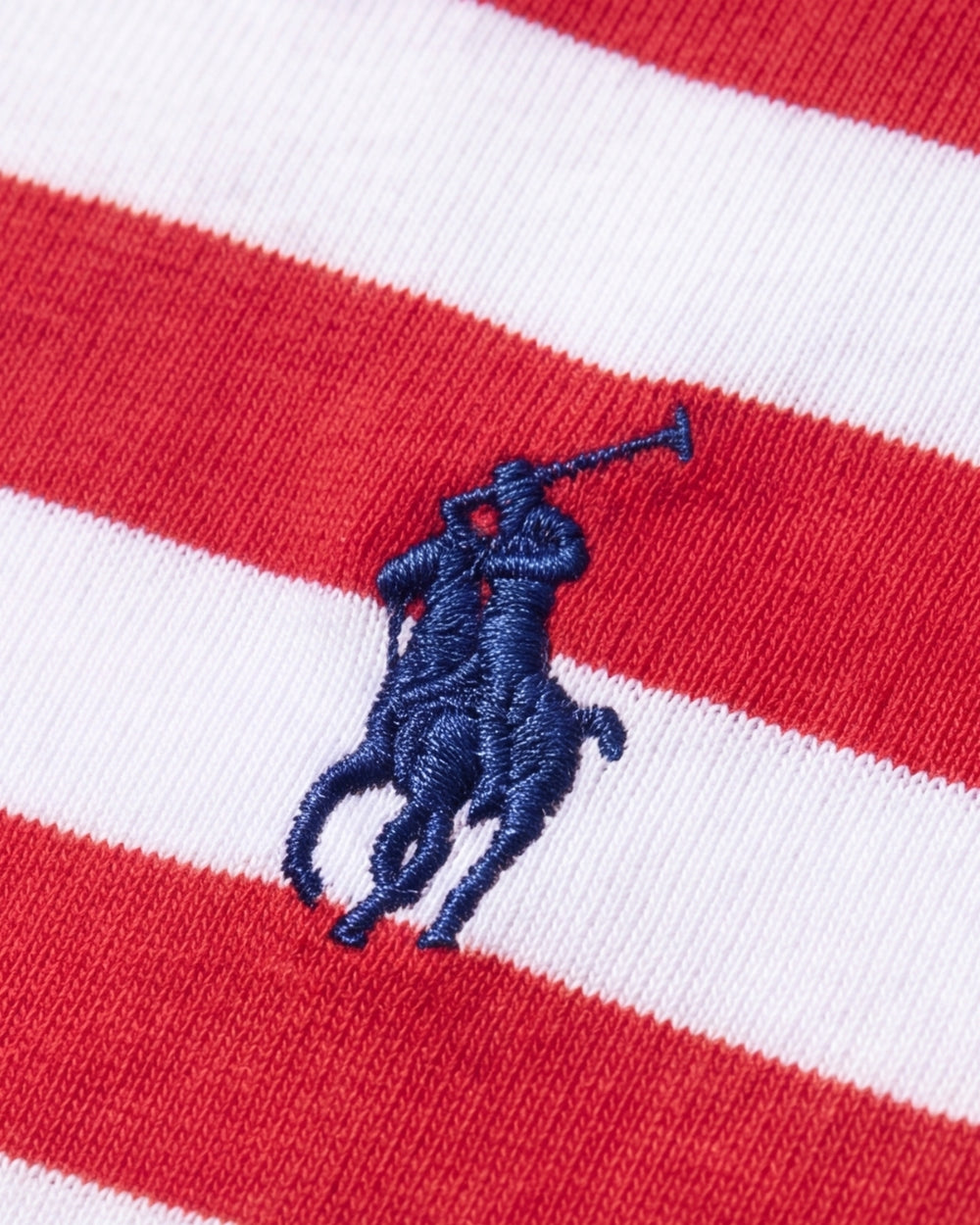 חולצת טי-שירט פסים אדום-לבן לוגו נייבי Polo Ralph Lauren