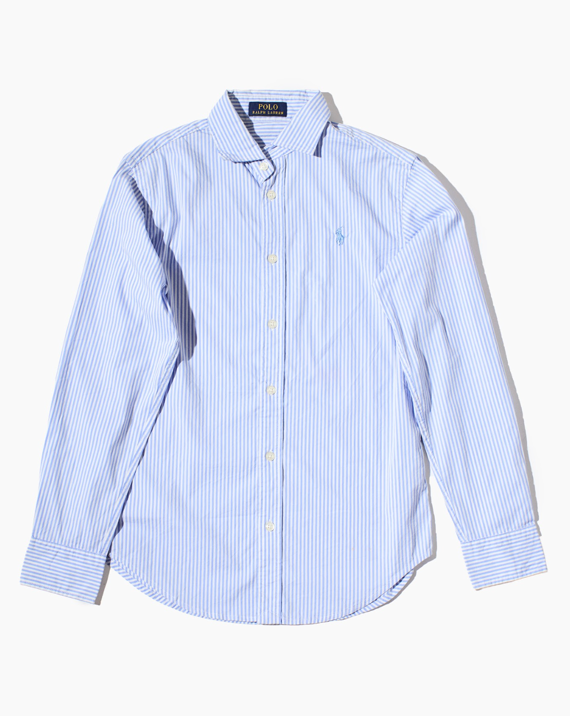 RL Blue & White Striped Light Blue Pony Shirt