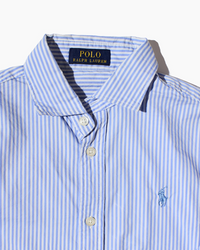 RL Blue & White Striped Light Blue Pony Shirt