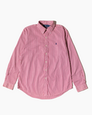 RL Red & White Striped Navy Logo Shirt