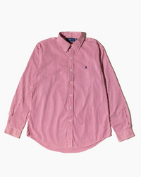 RL Red & White Striped Navy Logo Shirt