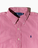 RL Red & White Striped Navy Logo Shirt