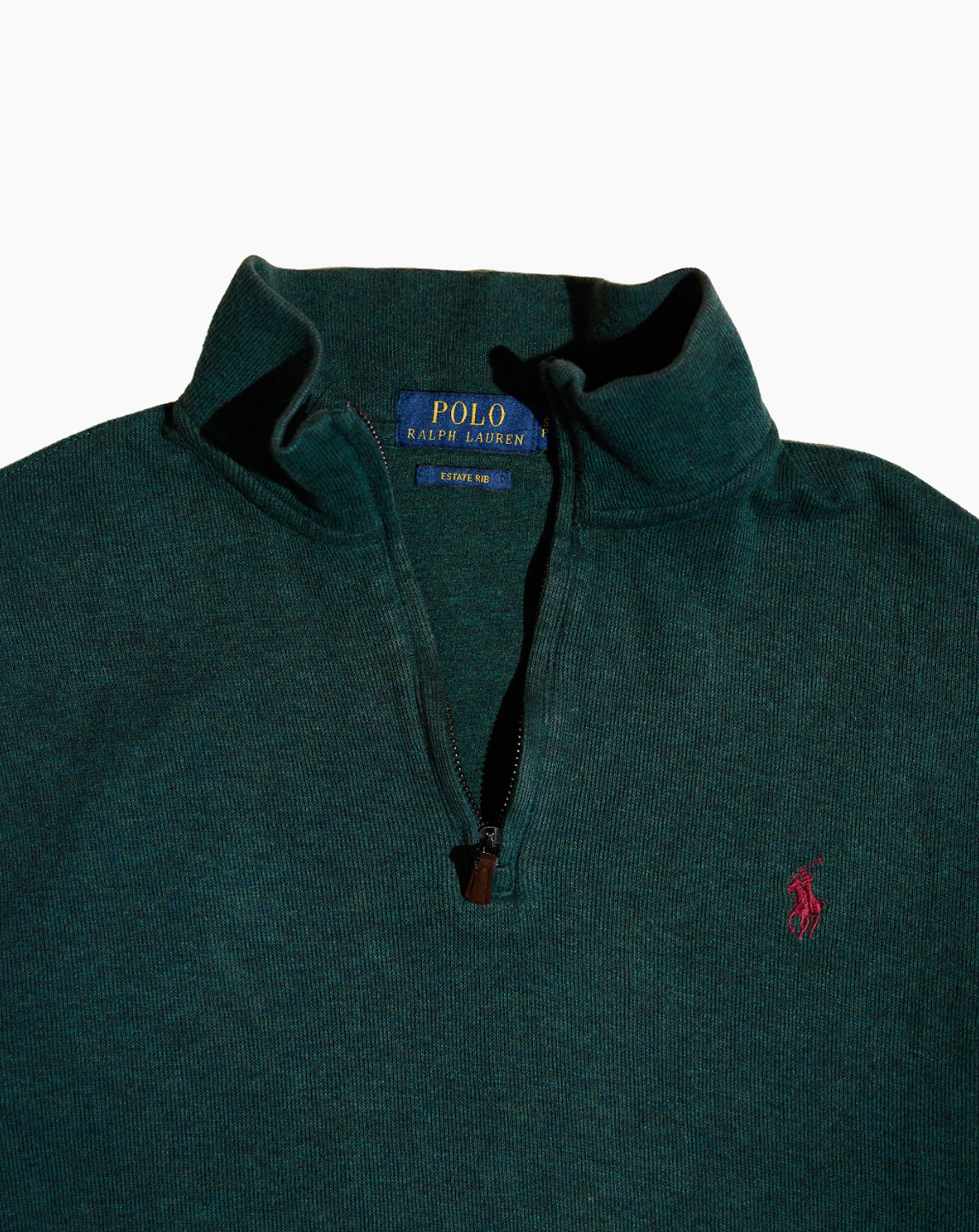RL Dark Green Half Zip & Red Logo
