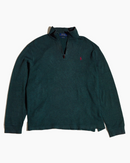 RL Dark Green Half Zip & Red Logo