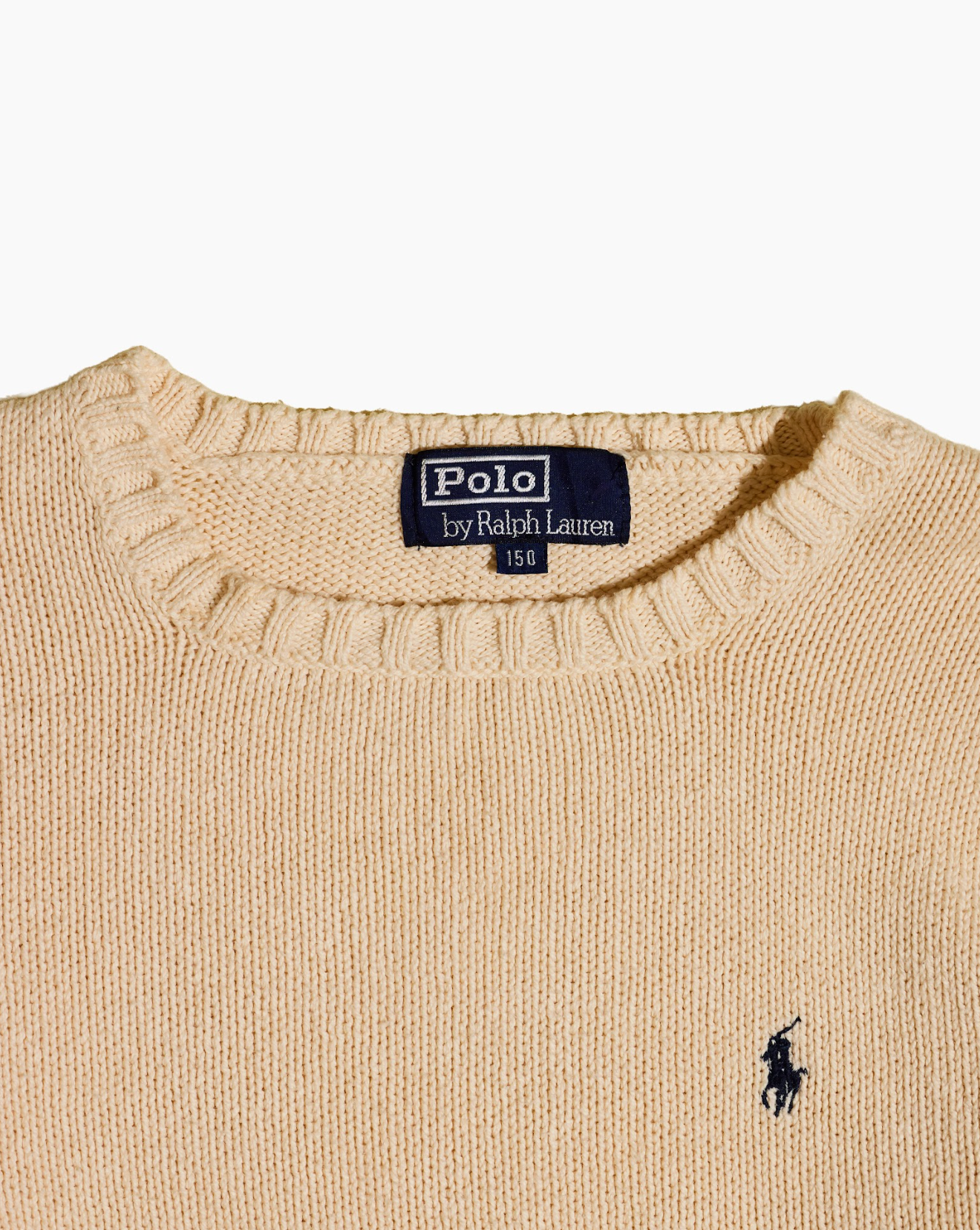 RL Cream Knit Sweater &Navy Logo