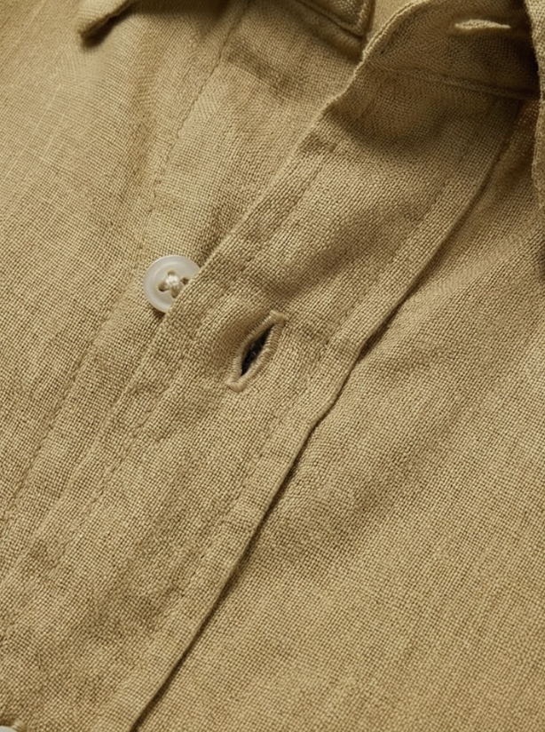 מכופתרת פשתן חומה Polo Ralph Lauren