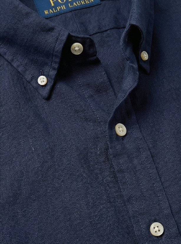 מכופתרת פשתן נייבי לוגו אדום Polo Ralph Lauren