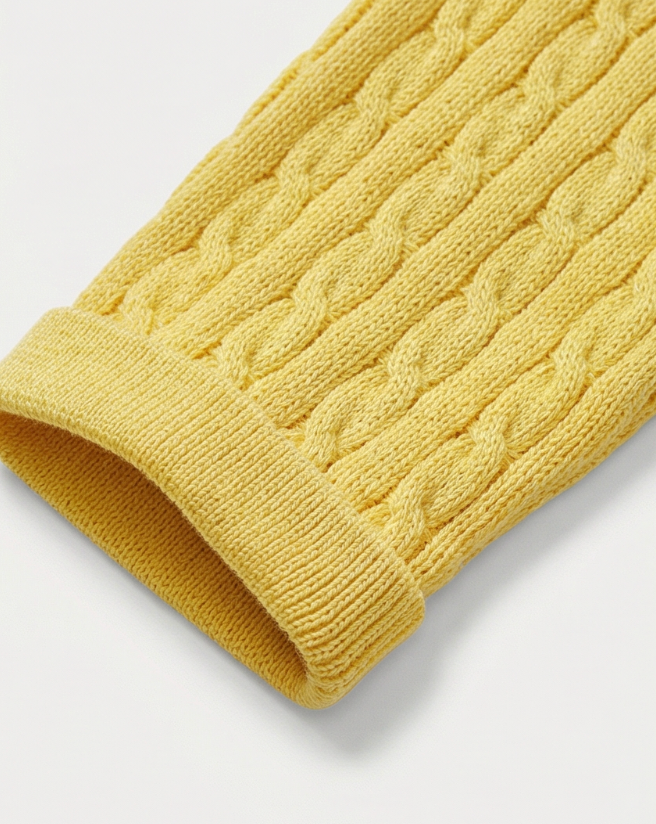 קרדיגן צמות צהוב מכותנה לנשים Polo Ralph Lauren