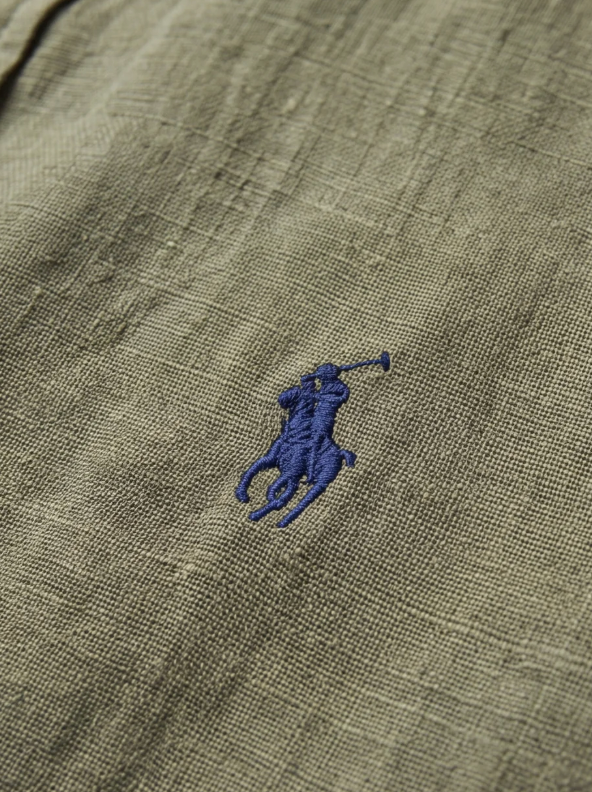 מכופתרת פשתן ירוקה לוגו נייבי Polo Ralph Lauren
