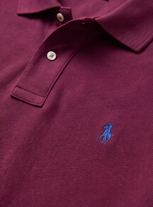 חולצת פולו בד פיקה בורדו לוגו נייבי Polo Ralph Lauren