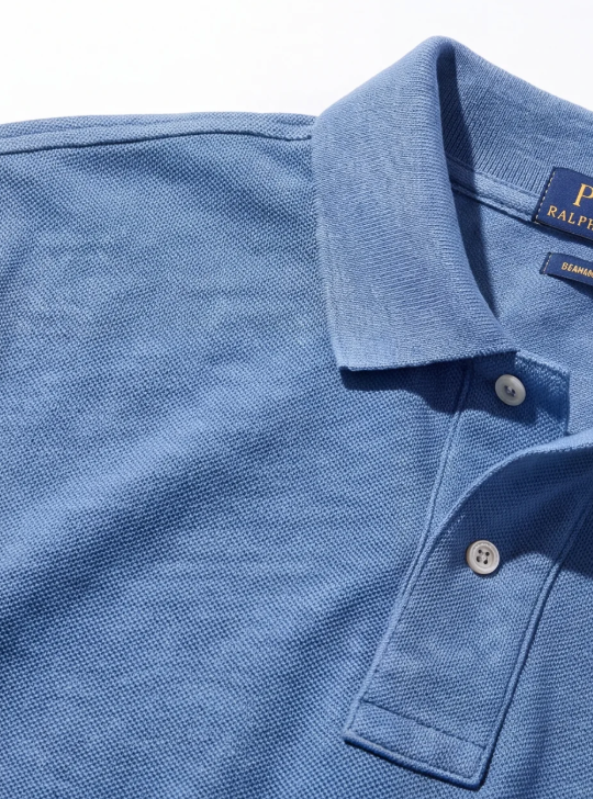 חולצת פולו בד פיקה תכלת לוגו לבן Polo Ralph Lauren