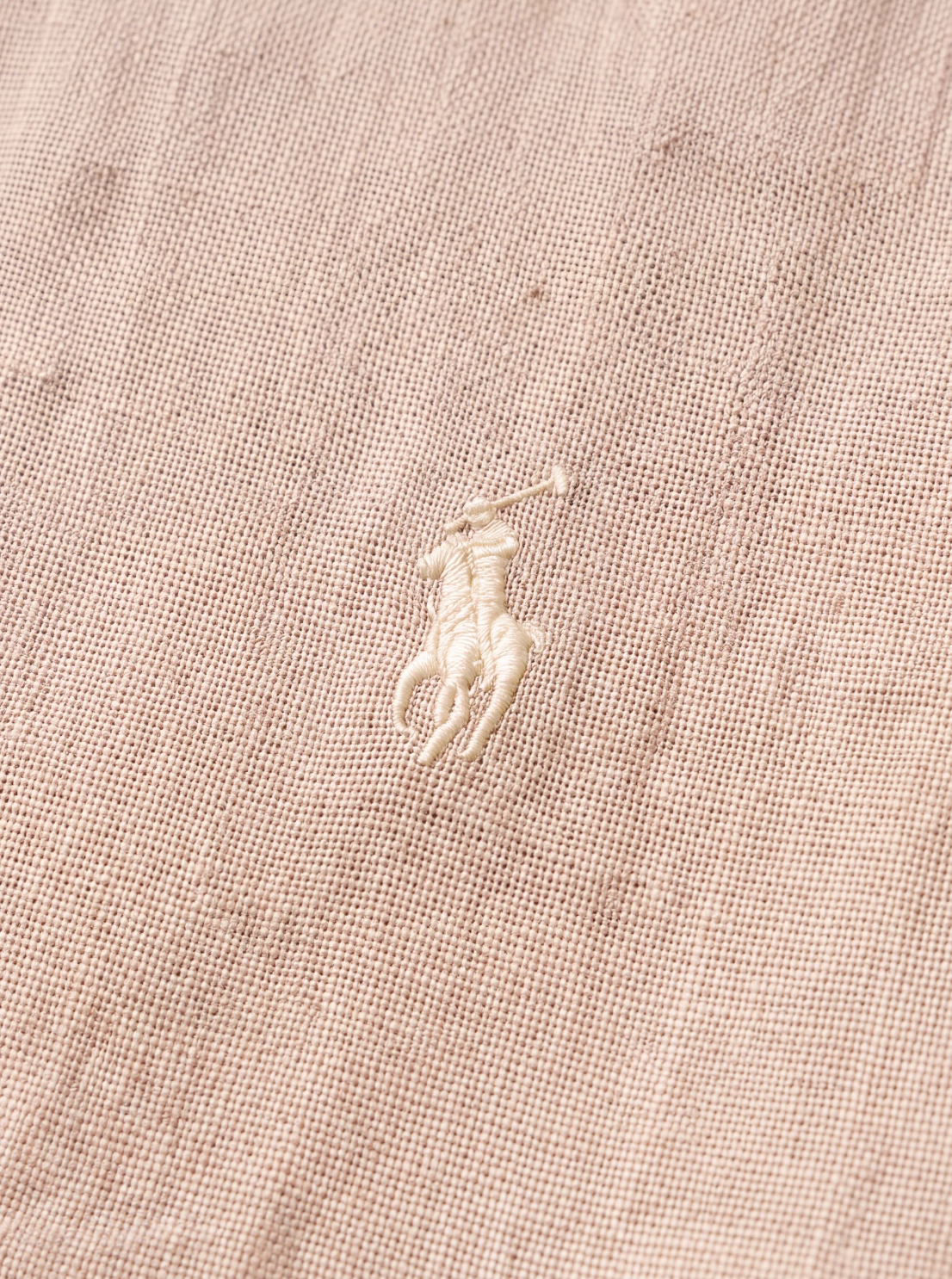 מכופתרת פשתן קרם לוגו שמנת Polo Ralph Lauren