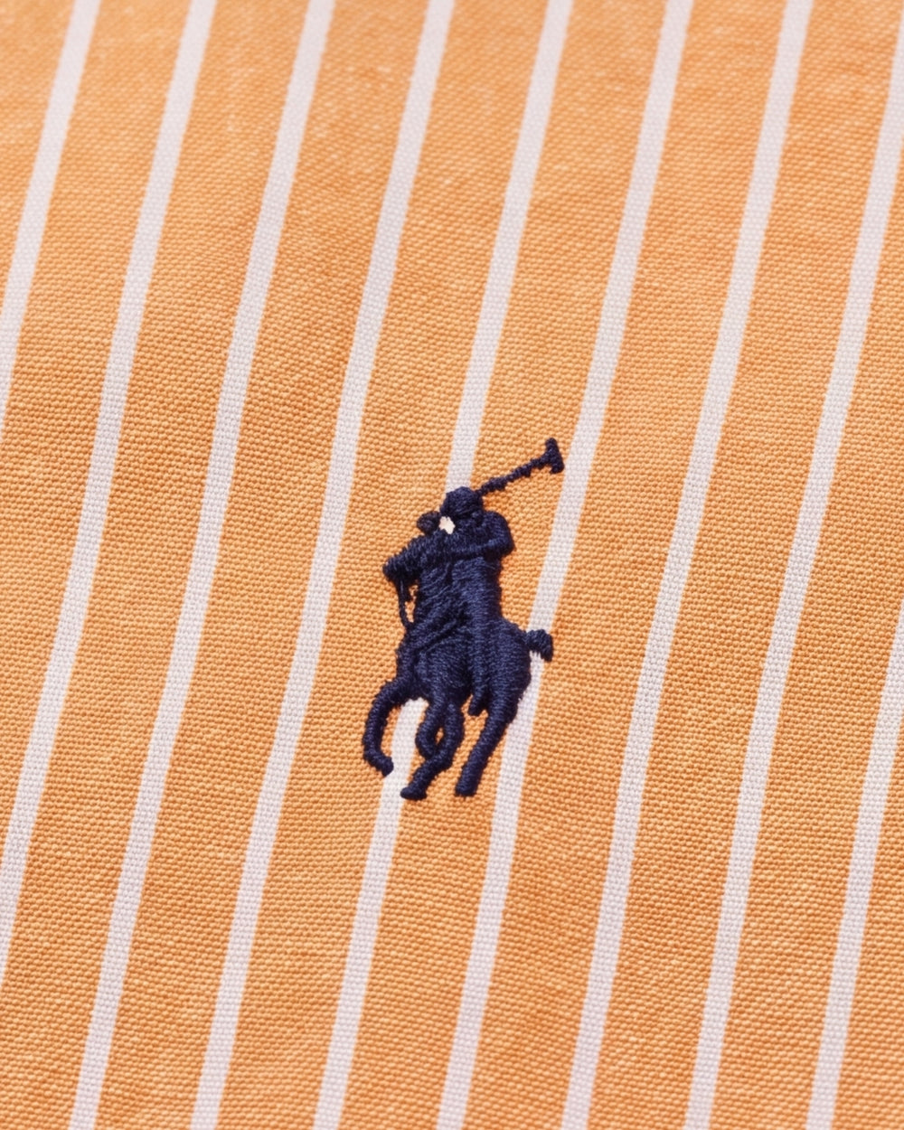 מכופתרת כותנה פסים כתום לבן לוגו נייבי Polo Ralph Lauren