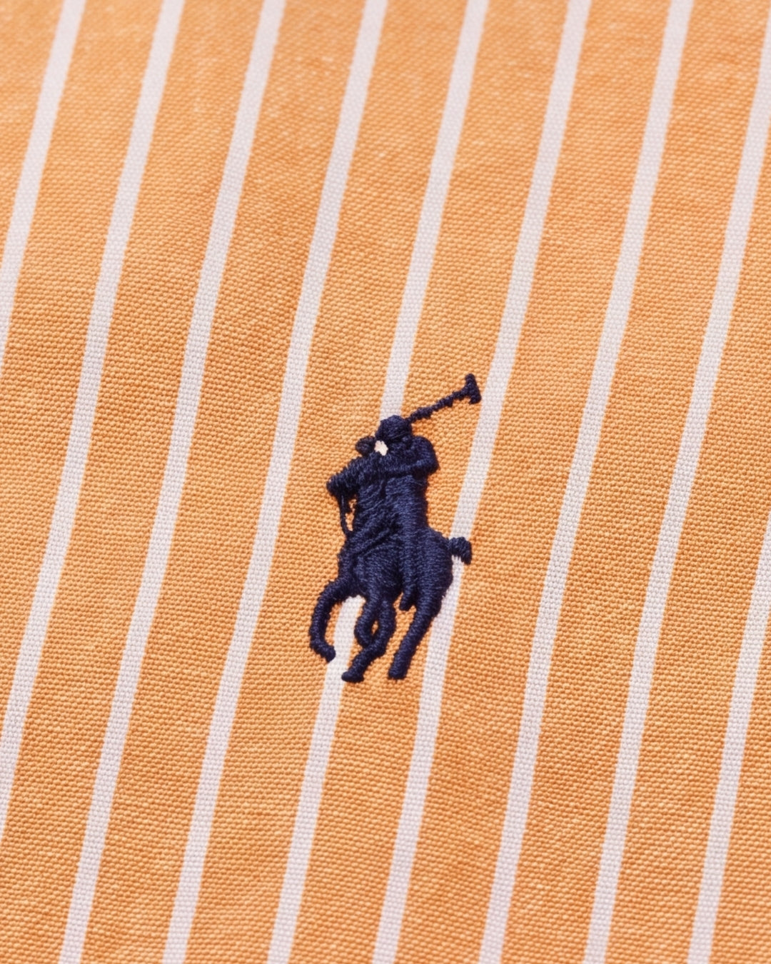 מכופתרת כותנה פסים כתום לבן לוגו נייבי Polo Ralph Lauren