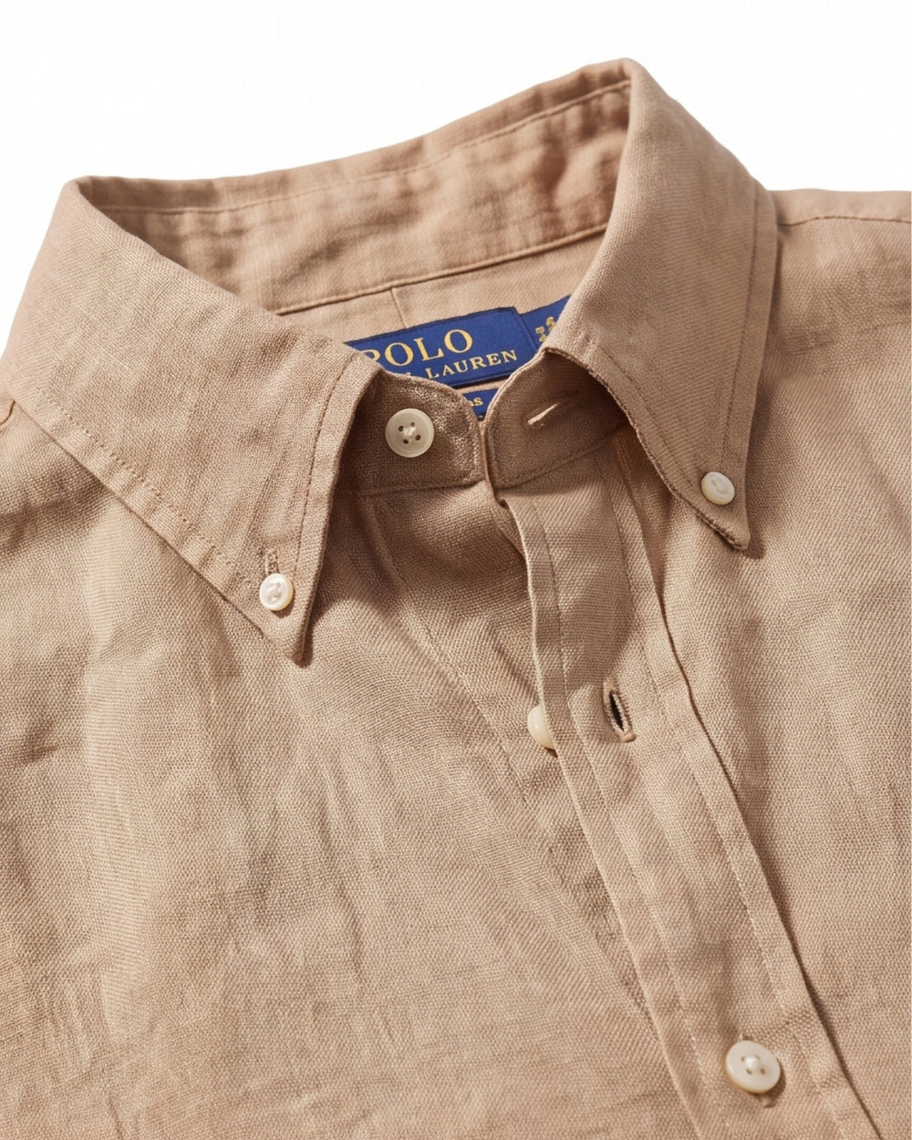 מכופתרת פשתן חום קפה לוגו נייבי Polo Ralph Lauren