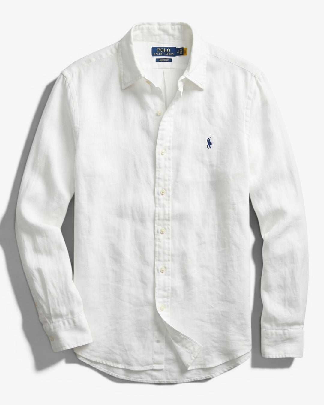 מכופתרת פשתן לבנה לוגו נייבי Polo Ralph Lauren