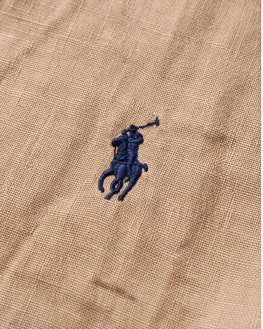מכופתרת פשתן חום קפה לוגו נייבי Polo Ralph Lauren