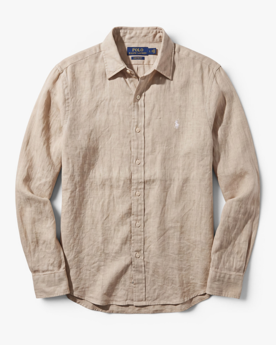 מכופתרת פשתן קרם לוגו שמנת Polo Ralph Lauren