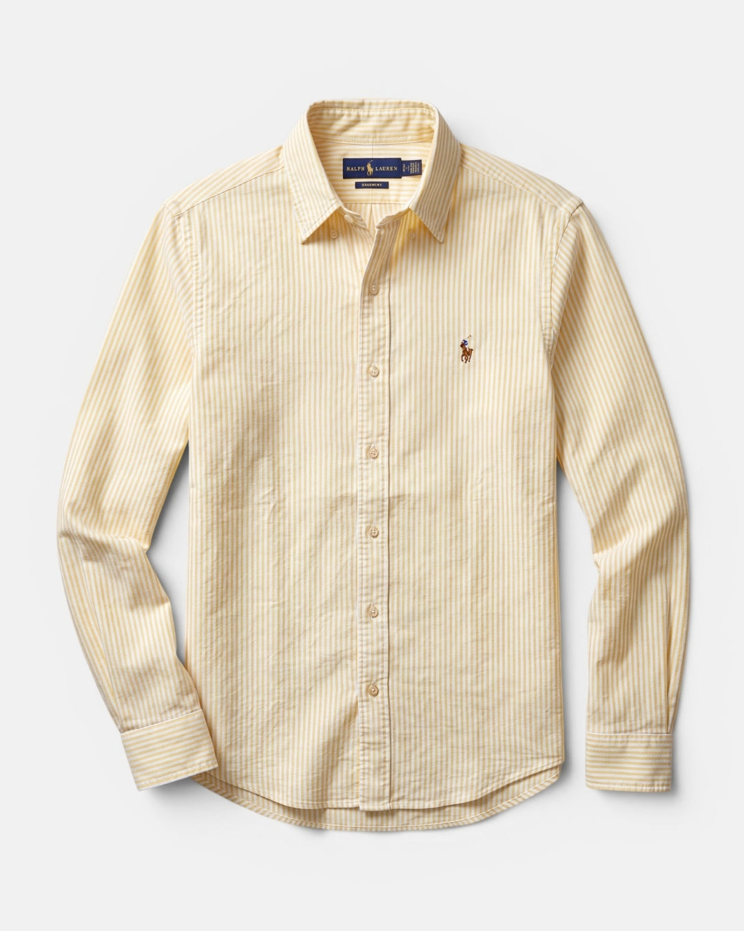 מכופתרת אוקספורד פסים צהוב-לבן לוגו צבעוני Polo Ralph Lauren