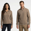 RL Taupe Half-Zip Sweater & Green Logo (M)