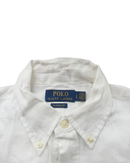 ‏RL White & Navy Logo Linen Shirt