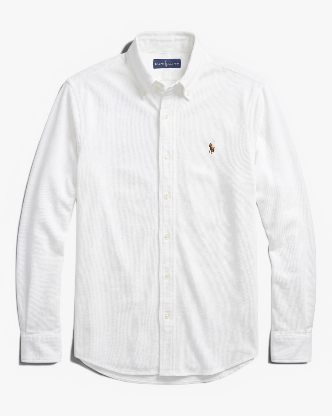 מכופתרת משי לבנה לוגו צבעוני Polo Ralph Lauren