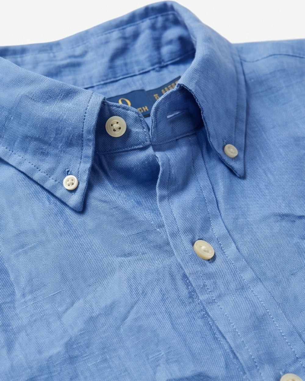 מכופתרת פשתן כחולה לוגו צהוב Polo Ralph Lauren