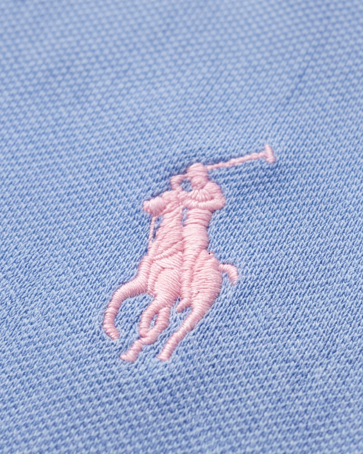 חולצת פולו תכלת לוגו ורוד בהיר Polo Ralph Lauren