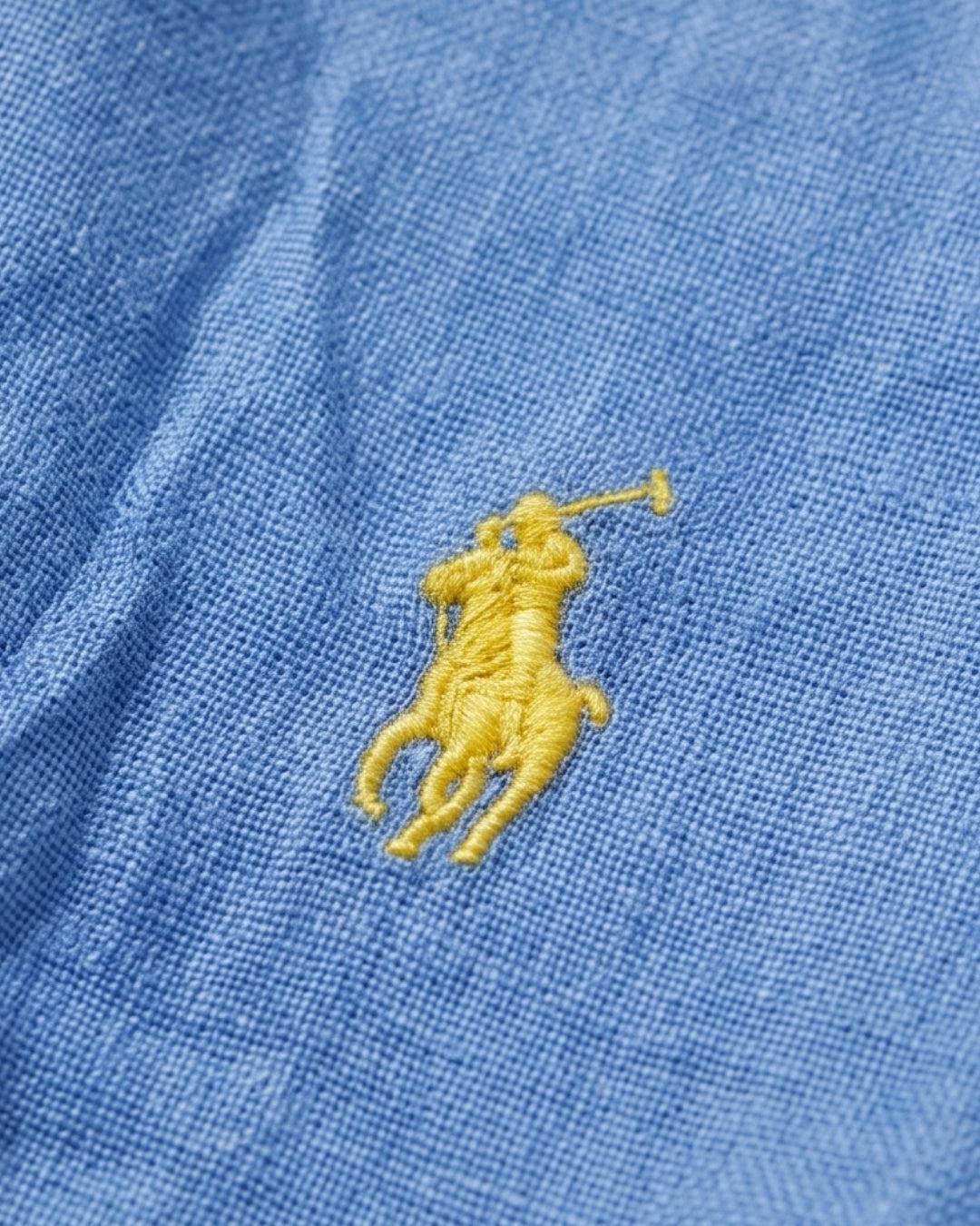 מכופתרת פשתן כחולה לוגו צהוב Polo Ralph Lauren