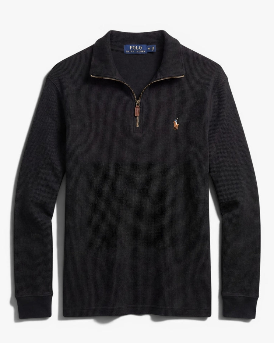 סריג חצי רוכסן שחור לוגו צבעוני Polo Ralph Lauren