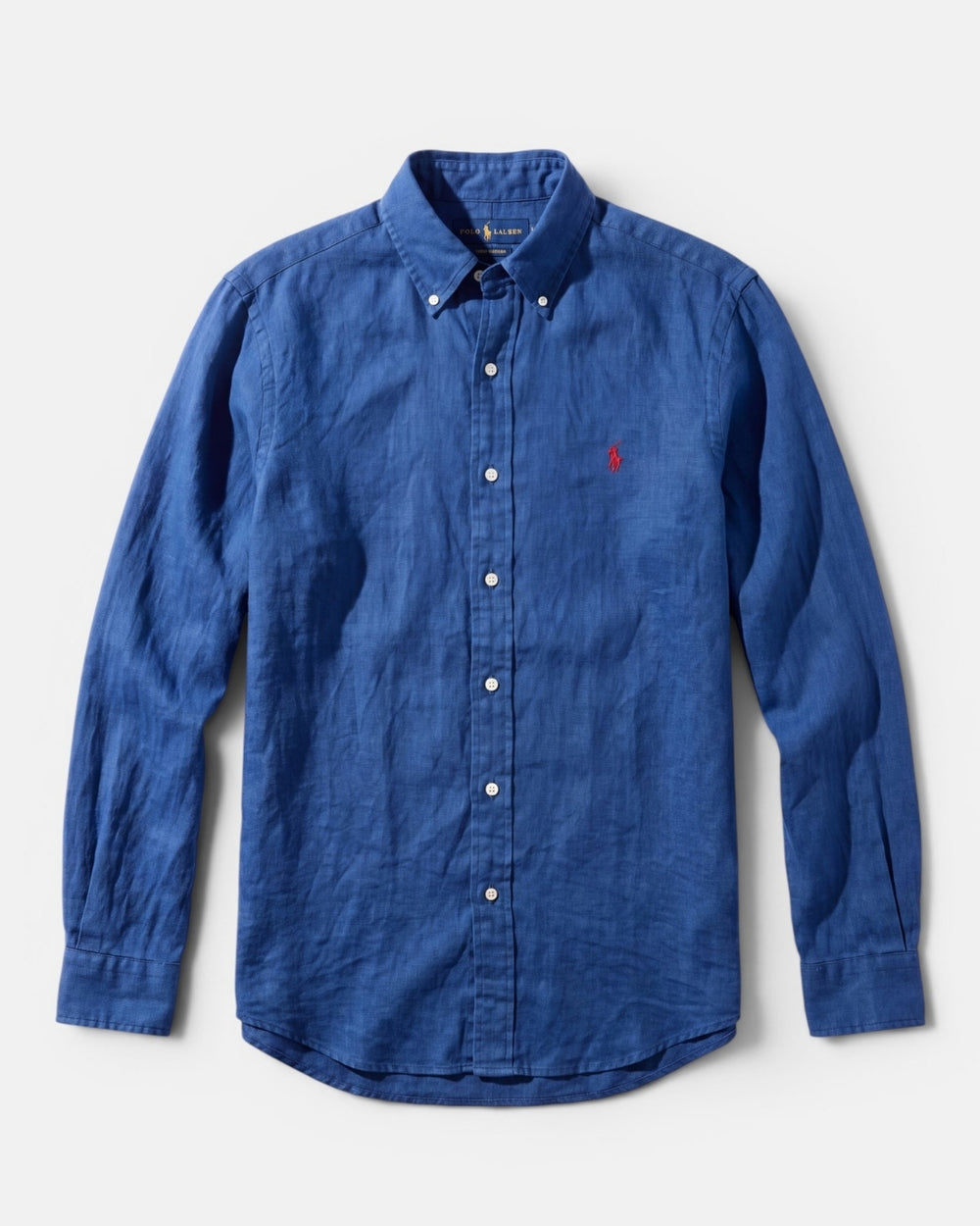 מכופתרת פשתן כחול אוקיינוס לוגו אדום Polo Ralph Lauren
