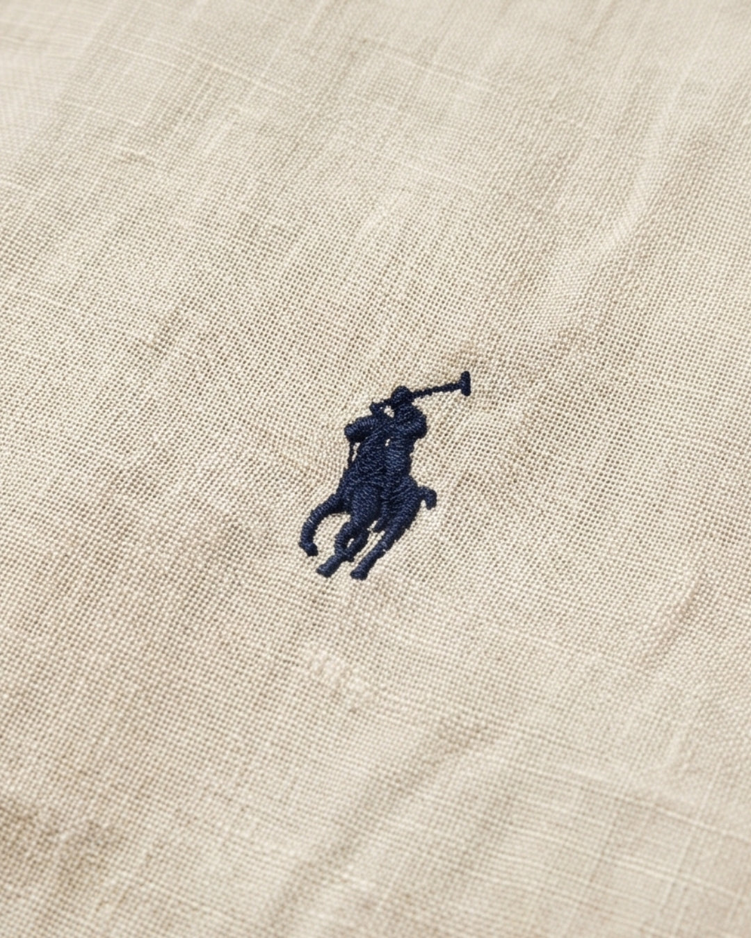 מכופתרת פשתן שמנת לוגו נייבי Polo Ralph Lauren