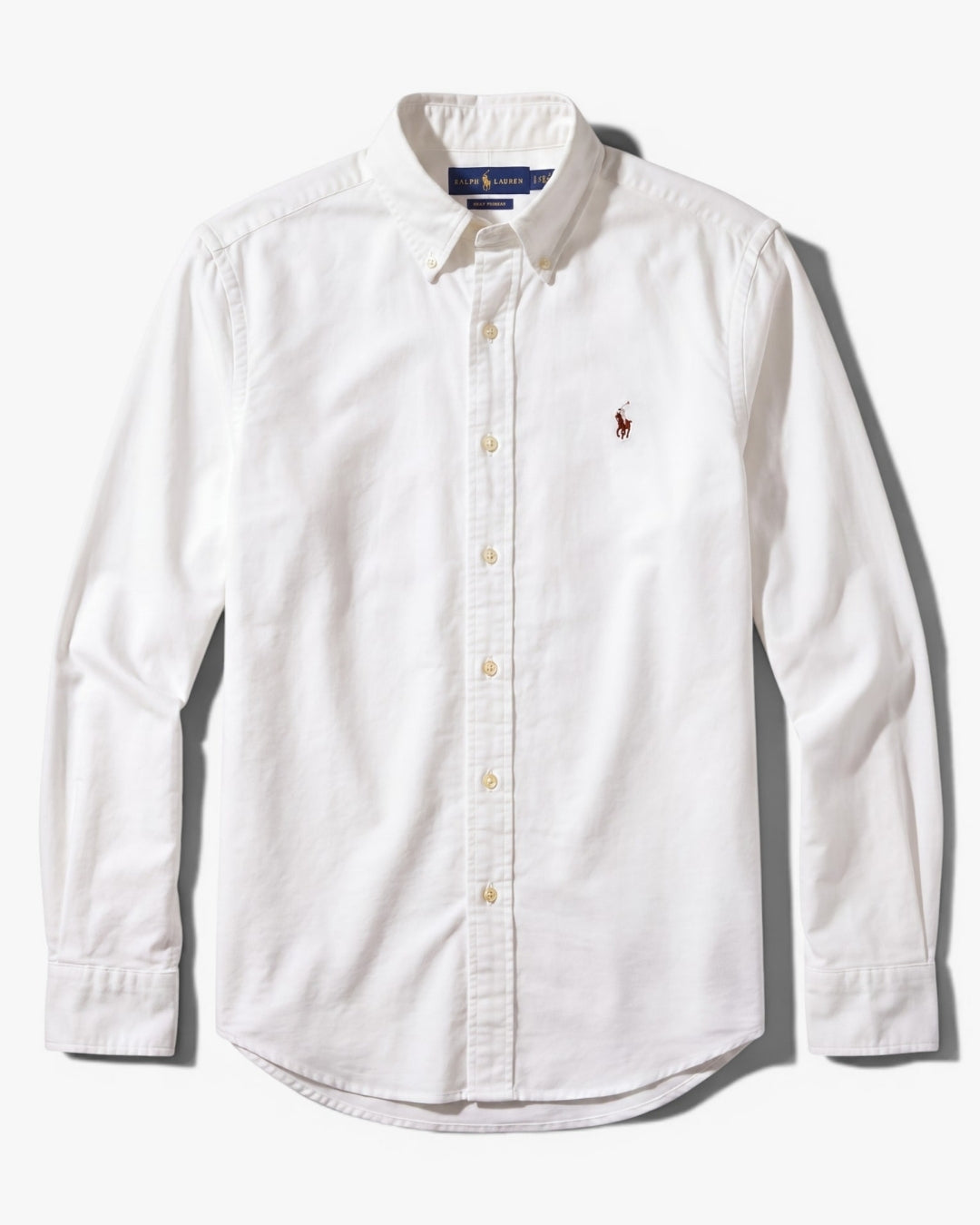 מכופתרת כותנה לבנה לוגו צבעוני Polo Ralph Lauren