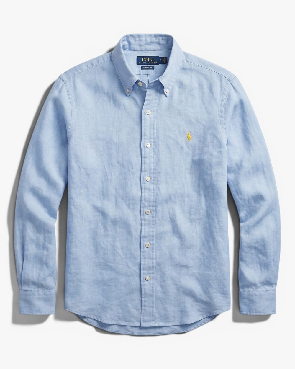 מכופתרת פשתן תכלת לוגו צהוב Polo Ralph Lauren
