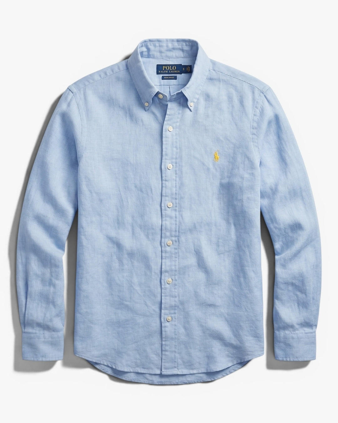 מכופתרת פשתן תכלת לוגו צהובPolo Ralph Lauren