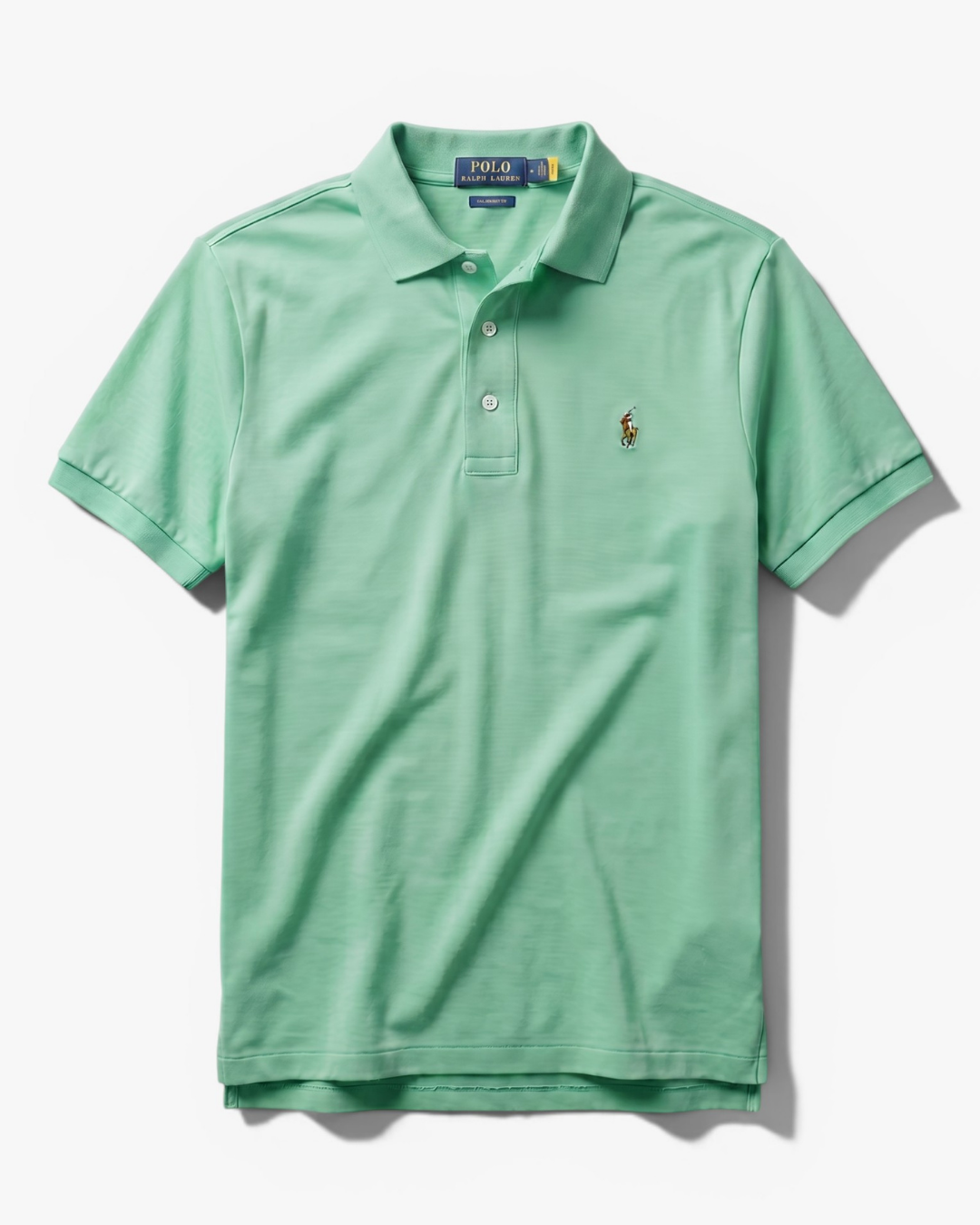 חולצת פולו ירוקה מכותנה לוגו צבעוני Polo Ralph Lauren