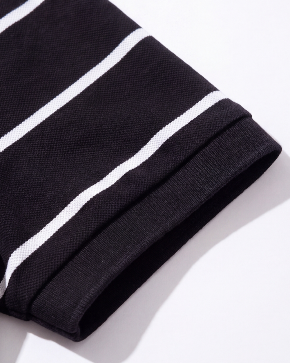 חולצת פולו פסים שחור-לבן לוגו לבן Polo Ralph Lauren