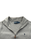 ‏RL Grey & Navy Logo Half-Zip