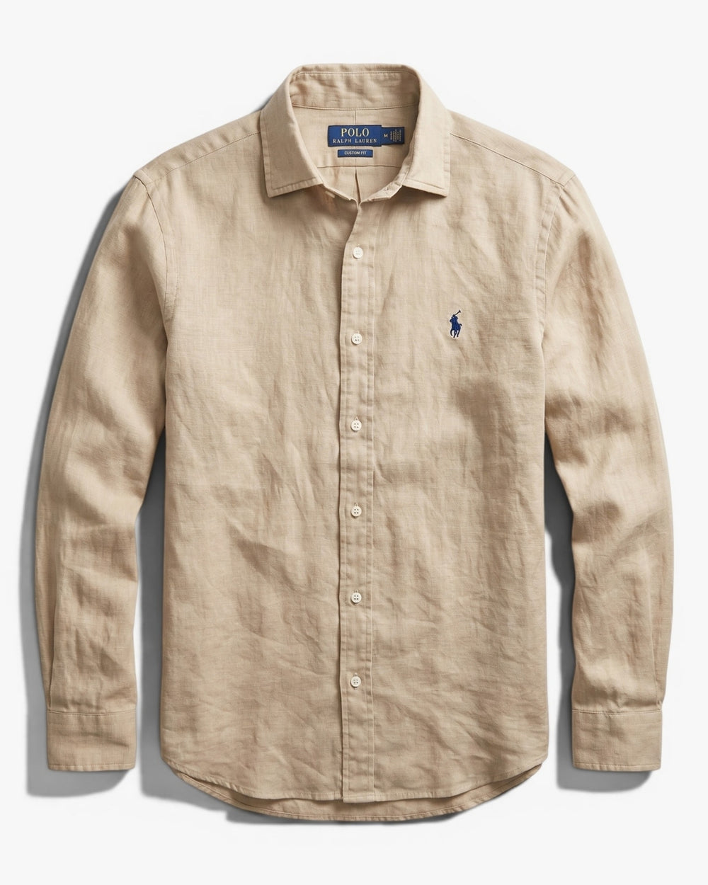 מכופתרת פשתן חומה לוגו נייבי Polo Ralph Lauren