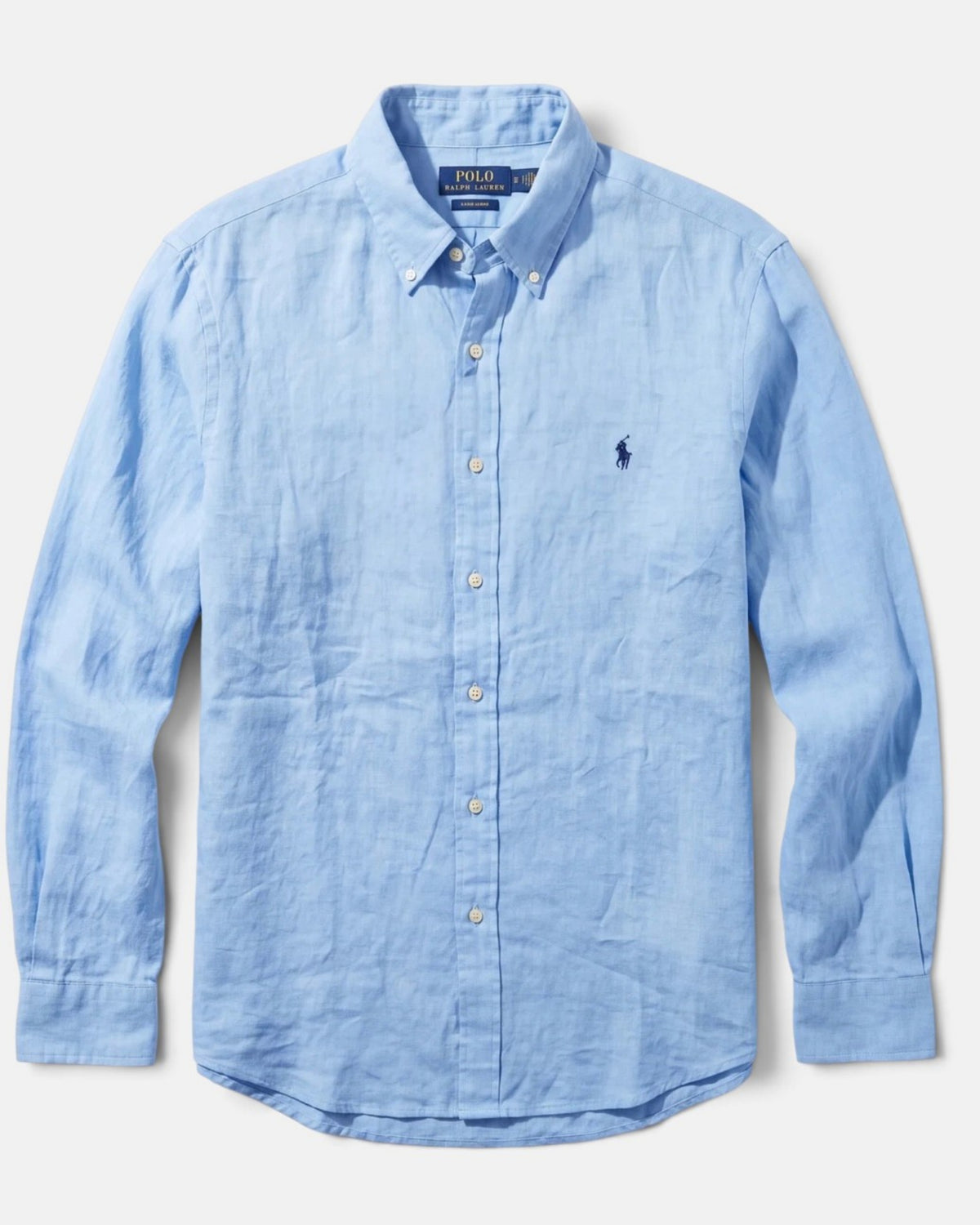 מכופתרת פשתן תכלת לוגו נייבי Polo Ralph Lauren