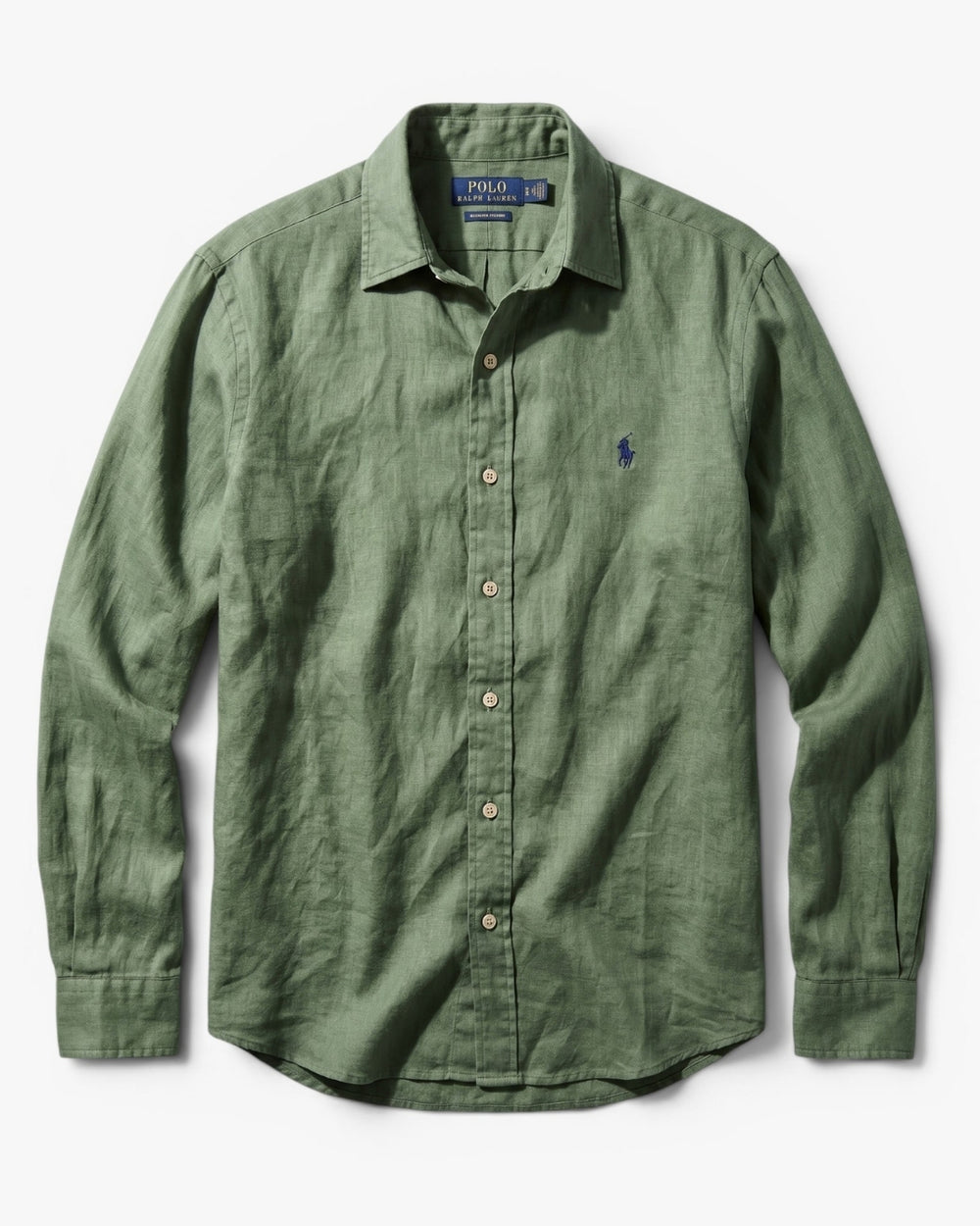 מכופתרת פשתן ירוקה לוגו נייבי Polo Ralph Lauren