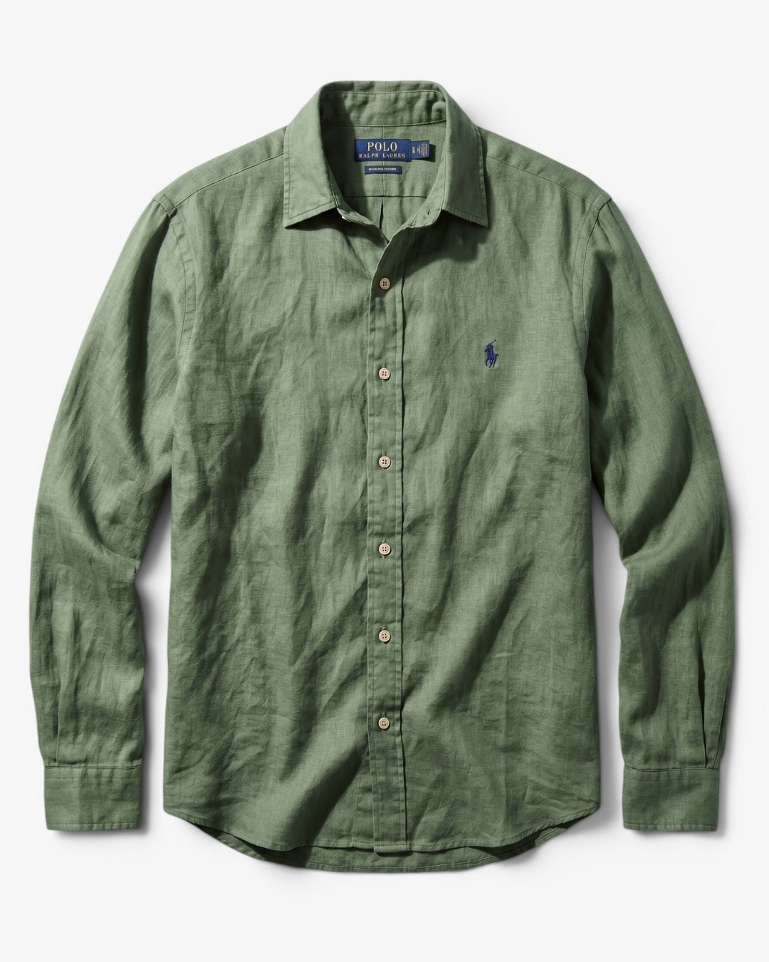 מכופתרת פשתן ירוקה לוגו נייבי Polo Ralph Lauren