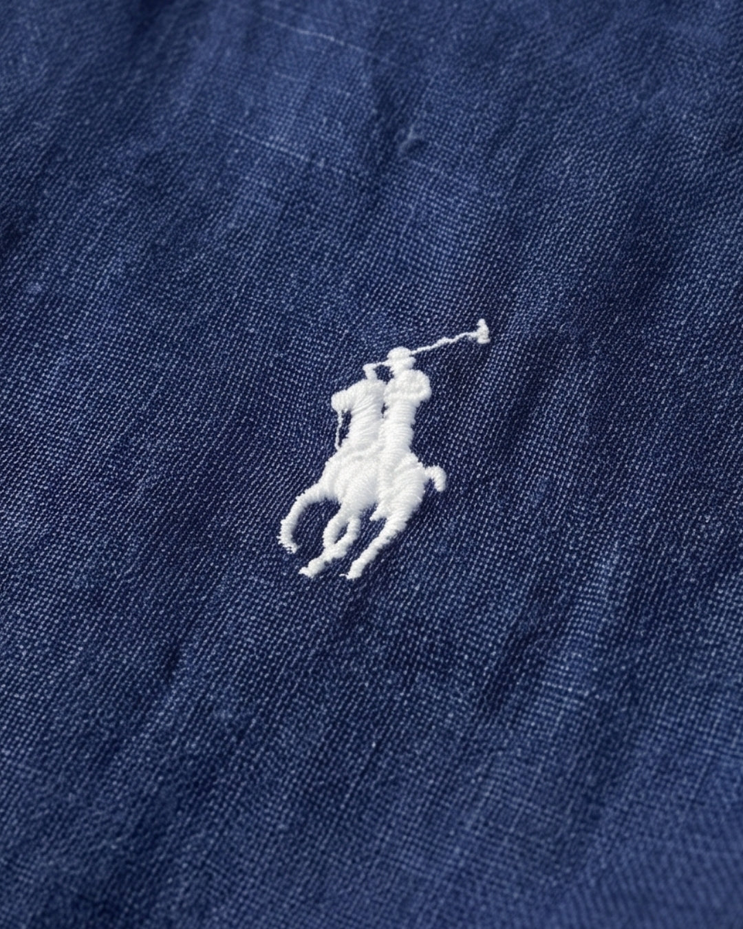 מכופתרת פשתן נייבי לוגו לבן Polo Ralph Lauren