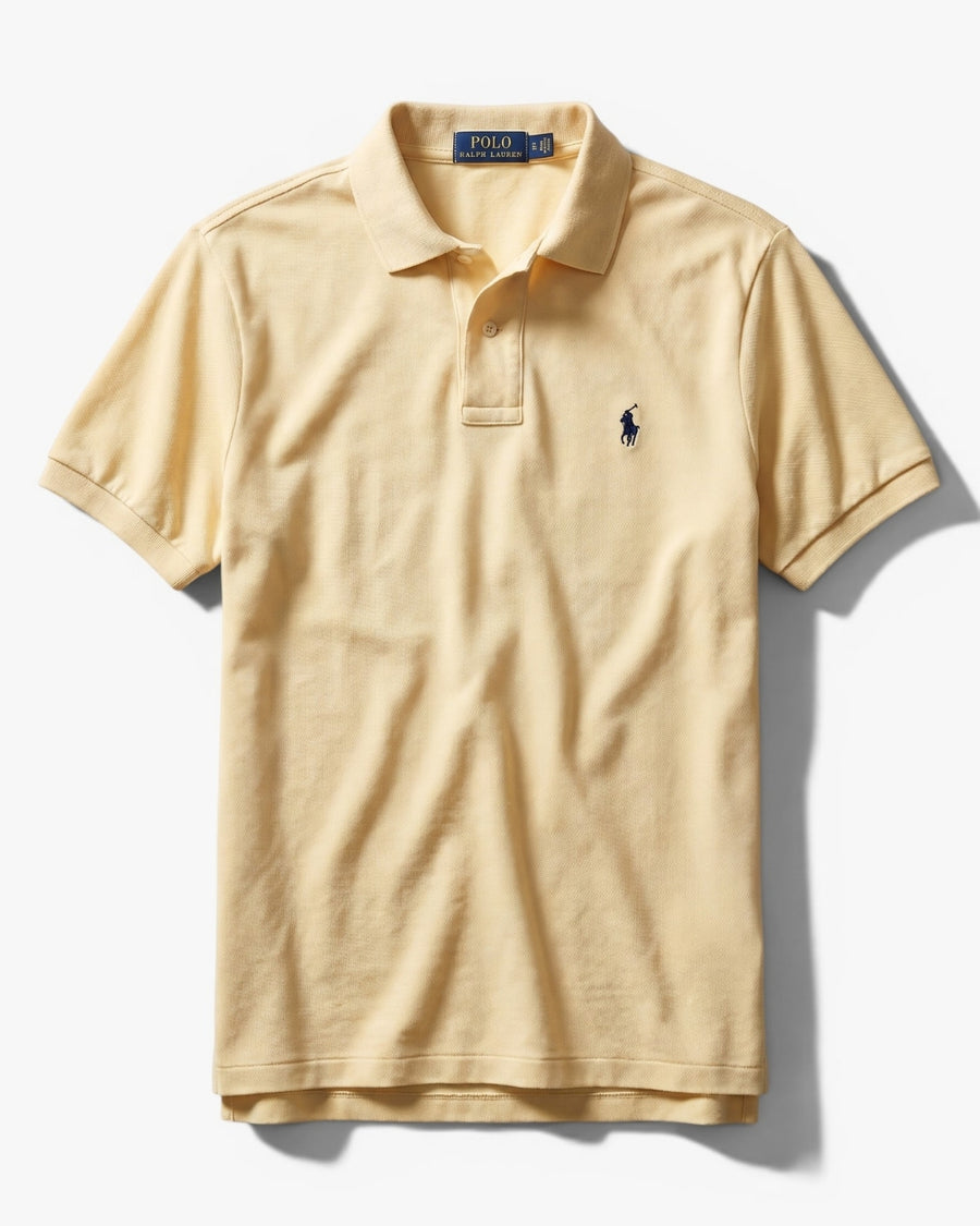 חולצת פולו צהוב חמאה לוגו נייבי Polo Ralph Lauren